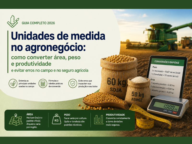 Unidades de medida no agronegócio: como converter área, peso e produtividade (guia completo)